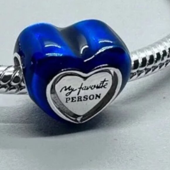 New Pandora S925 Blue Spinnable Authentic Heart Silver Charm w/pouch - Picture 4 of 4